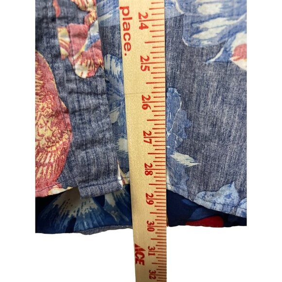 Denim & Flower Ricky Singh Reverse Print Floral Hawaiian Shirt Men's XL - Picture 7 of 10